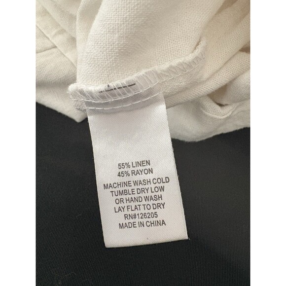 4Our Dreamers Linen Blend Dress Size XL White Henley Cottagecore Beach Lounge - Picture 15 of 16